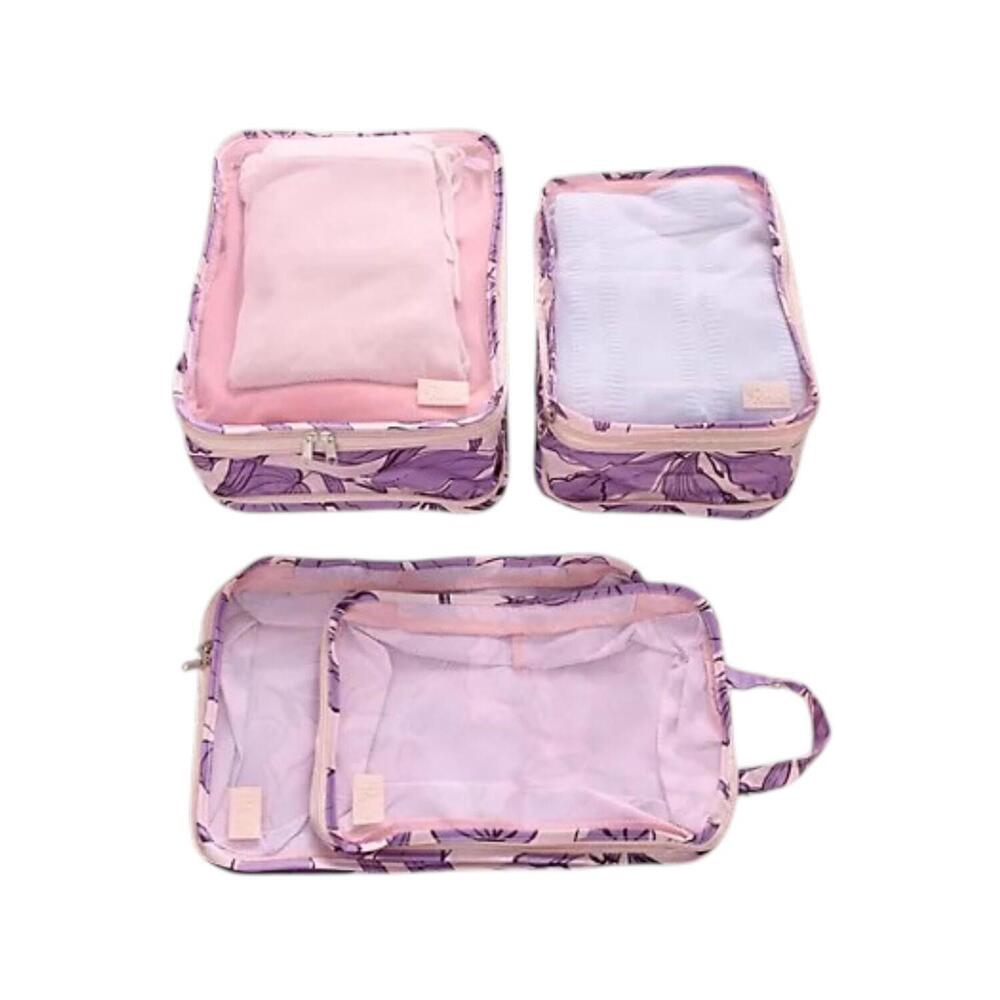 Periea 6-pack Set Assorted Size Compression Cubes Blush Floral